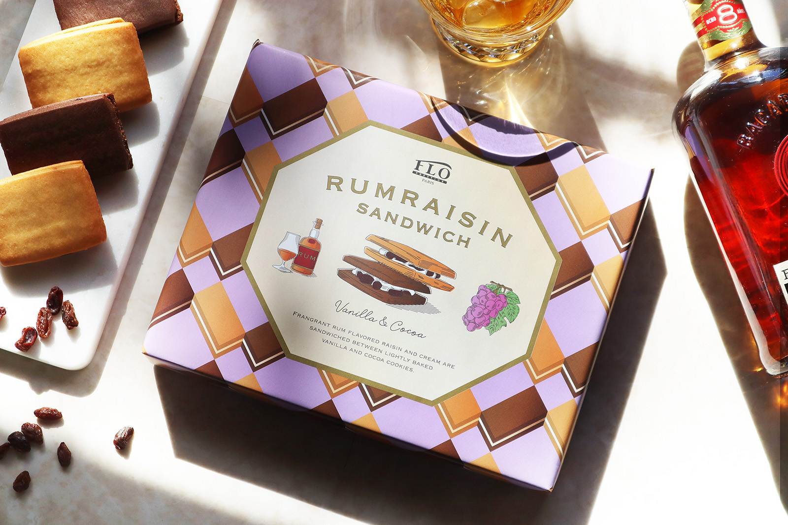 FLO「ラムレーズンサンドイッチ」パッケージデザイン_1